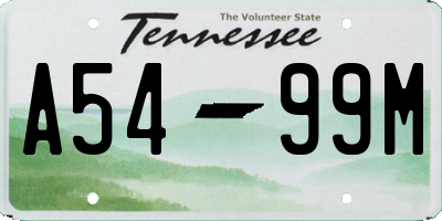 TN license plate A5499M