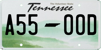 TN license plate A5500D