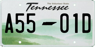 TN license plate A5501D