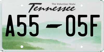 TN license plate A5505F