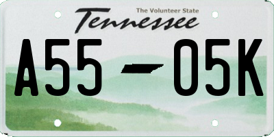TN license plate A5505K