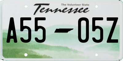 TN license plate A5505Z