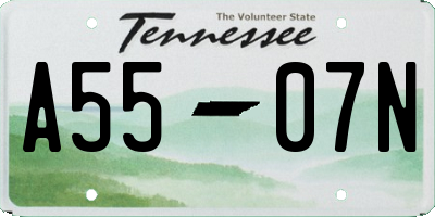 TN license plate A5507N
