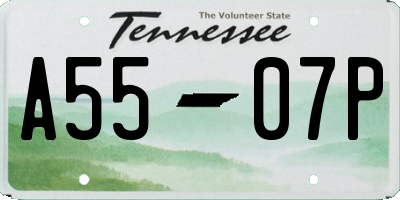 TN license plate A5507P