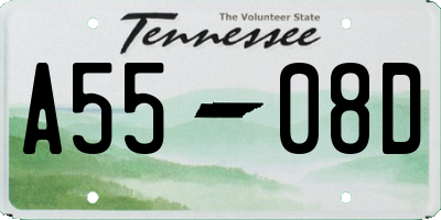 TN license plate A5508D