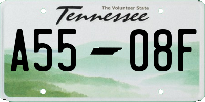 TN license plate A5508F