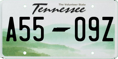 TN license plate A5509Z