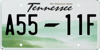 TN license plate A5511F