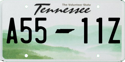 TN license plate A5511Z