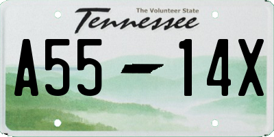 TN license plate A5514X