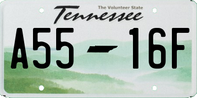 TN license plate A5516F