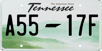 TN license plate A5517F