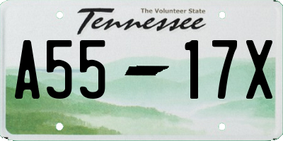 TN license plate A5517X