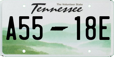TN license plate A5518E