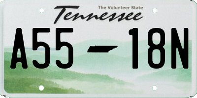 TN license plate A5518N