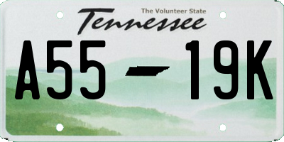 TN license plate A5519K