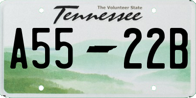 TN license plate A5522B