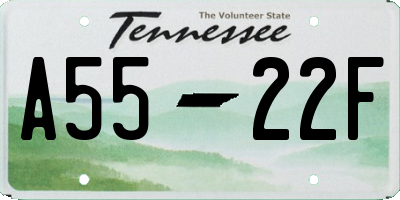 TN license plate A5522F