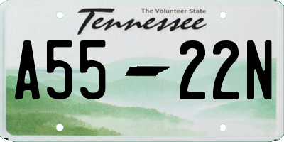 TN license plate A5522N