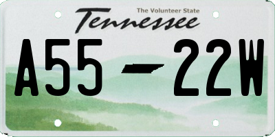 TN license plate A5522W