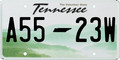 TN license plate A5523W