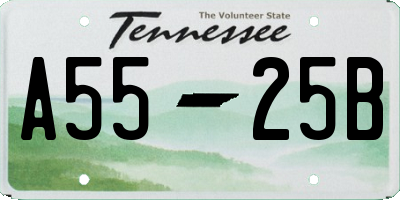 TN license plate A5525B