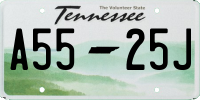 TN license plate A5525J