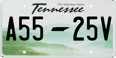 TN license plate A5525V