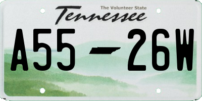 TN license plate A5526W