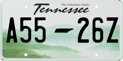TN license plate A5526Z