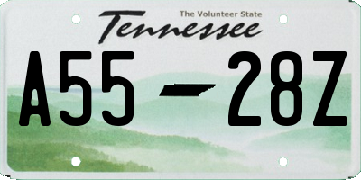TN license plate A5528Z