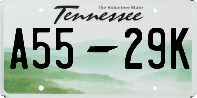 TN license plate A5529K