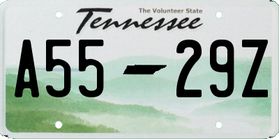 TN license plate A5529Z