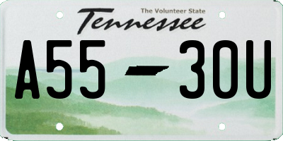TN license plate A5530U