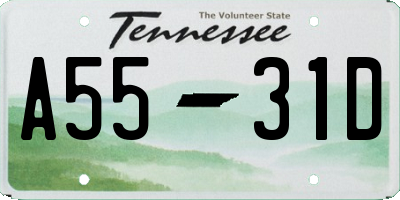 TN license plate A5531D