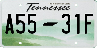 TN license plate A5531F