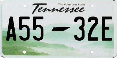TN license plate A5532E
