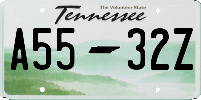 TN license plate A5532Z