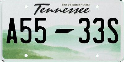 TN license plate A5533S