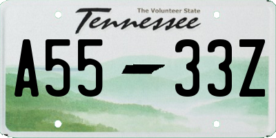 TN license plate A5533Z
