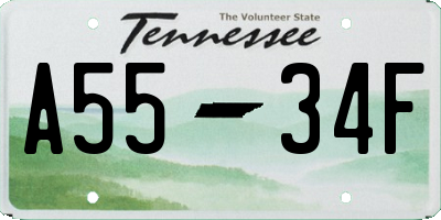 TN license plate A5534F