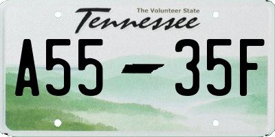 TN license plate A5535F