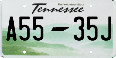 TN license plate A5535J