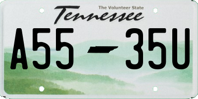 TN license plate A5535U