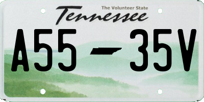 TN license plate A5535V