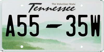 TN license plate A5535W