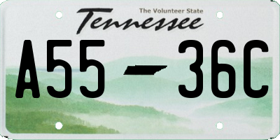 TN license plate A5536C