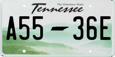 TN license plate A5536E