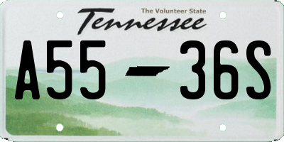 TN license plate A5536S