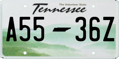 TN license plate A5536Z